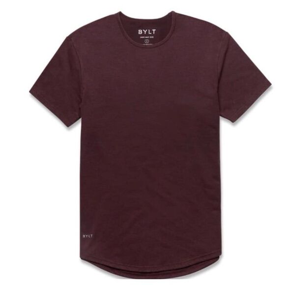 Bylt Snow Wash Drop-Cut T-Shirt in Maroon Size XXL - Picture 1 of 8